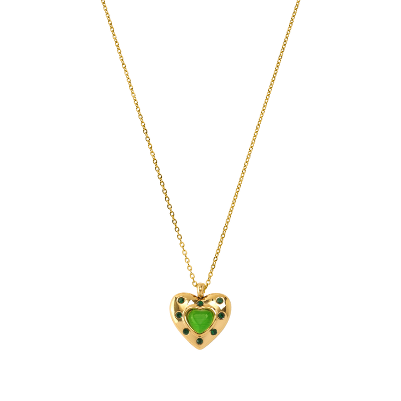 Emerald Heart Vibes Kette 14K Vergoldet