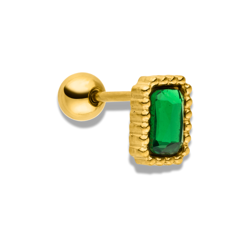 Emerald Square Ohr Piercing