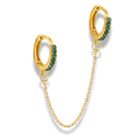 Double Pave Huggie Ohrringe 14K Vergoldet