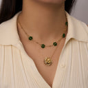 Emerald Flower Kette 14K Vergoldet