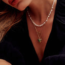 Emerald Heart Vibes Necklace 14K Gold Plated