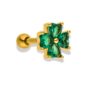 Emerald Hearts Ohr Piercing 18K Vergoldet