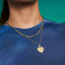 Eternal Heart Engraved Necklace 14K Gold Plated