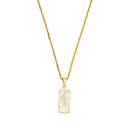 Eternal Mother of Pearl Engraved Necklace 18K Gold Plated