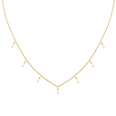 Everlasting Baguette Dangle Necklace 14K Gold Plated