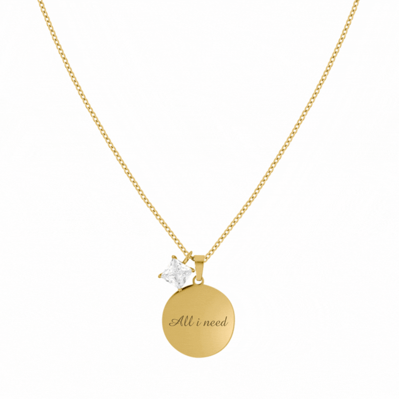 Everlasting Engraved Necklace 14K Gold Plated