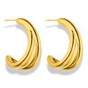 Everlasting Bold Curvy Ohrstecker 14K Vergoldet