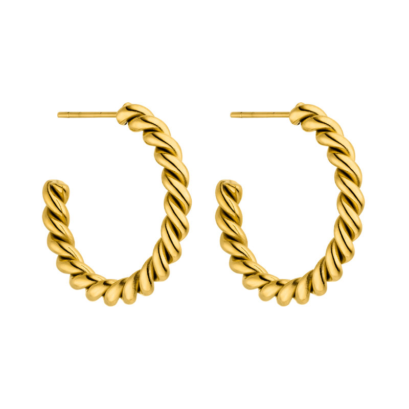 Everyday Glam Twist Earrings 14K Gold Plated