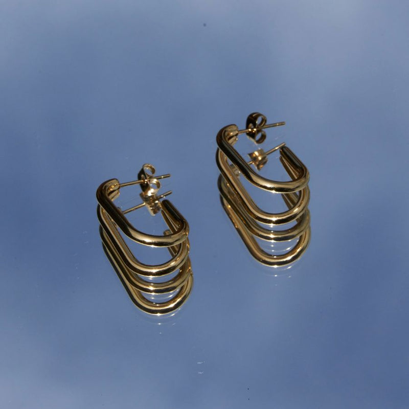 Everyday Twin Earrings 14K Gold Plated
