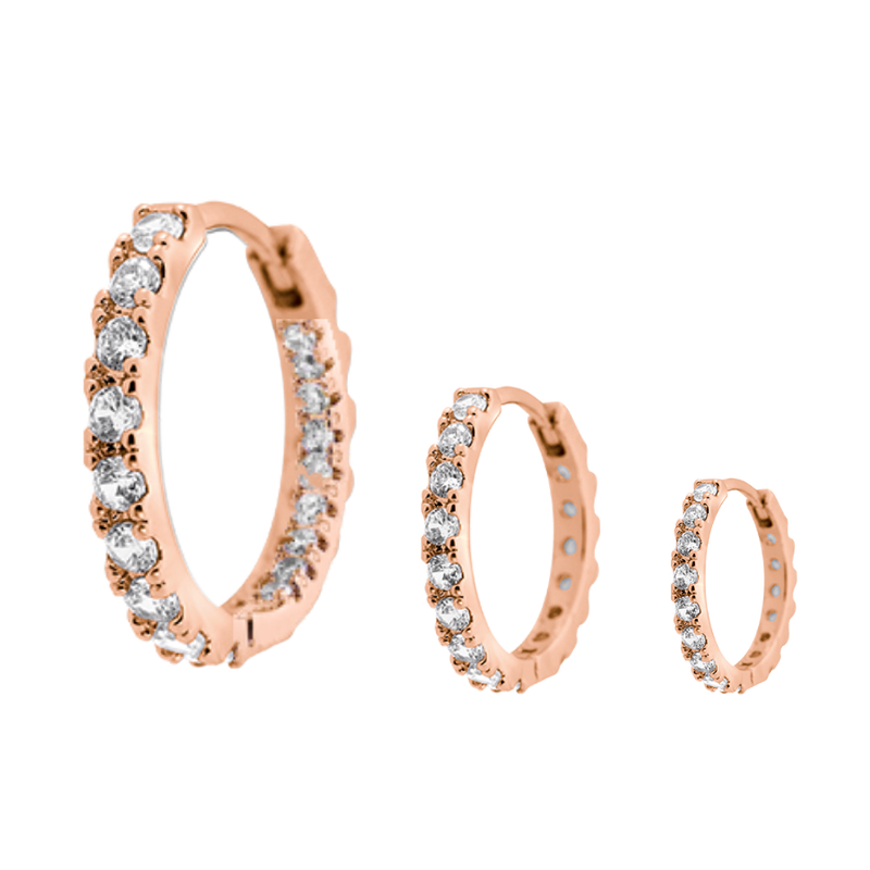 Exclusif Pave Huggie Ear Candy plaqué or 18 carats