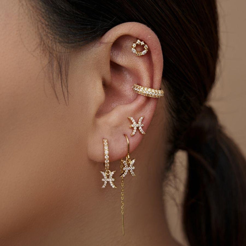 Pisces - Zodiac huggie earrings