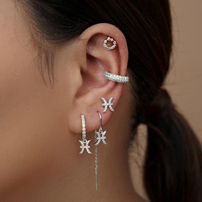 Poissons - Boucles d'oreilles pendantes du zodiaque