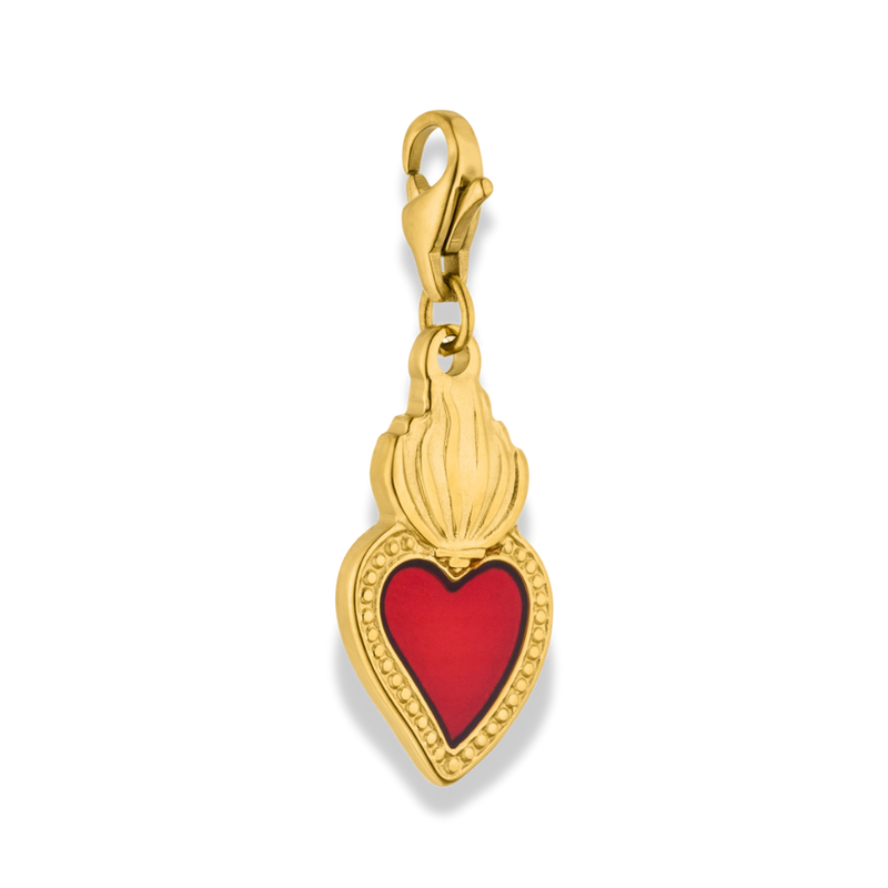Flaming Heart Charm