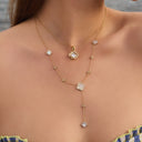 Framed Perlmutt Lucky Leaf Kette 14K Vergoldet