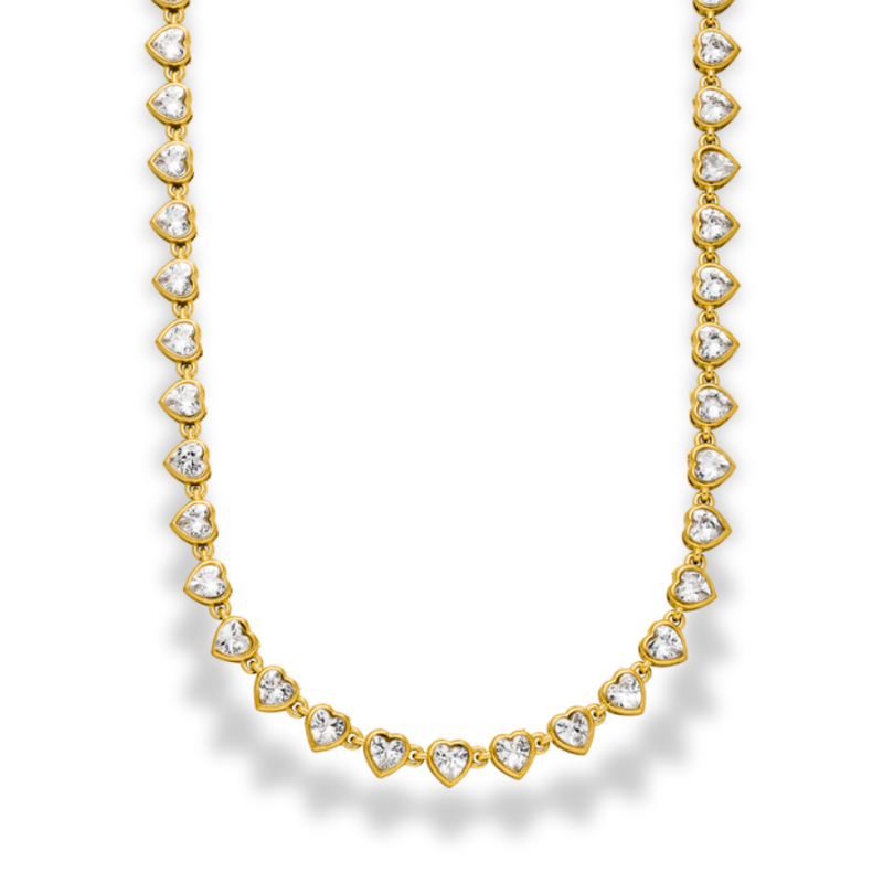 Framed Heart Necklace 14K Gold Plated