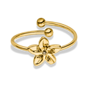 Bague Fleur de Frangipanier Plaquée Or 14K