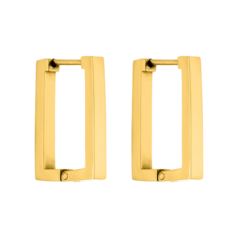 Glamorous Square Huggie Earrings 14K Gold Plated