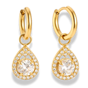 Glamorous Drop Huggie Hoop Ohrringe 14K Vergoldet