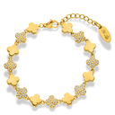 Golden Pave Leaf Armband 14K Vergoldet