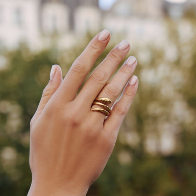 Glory Snake Ring 14K Vergoldet