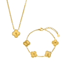 Golden Lucky Leaf Set 14K Gold Plated