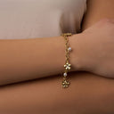 Golden Flower Charm Armband 14K Vergoldet