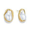 Golden Framed Pearl Ohrstecker 14K Vergoldet