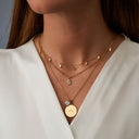 Everlasting Baguette Dangle Necklace 14K Gold Plated