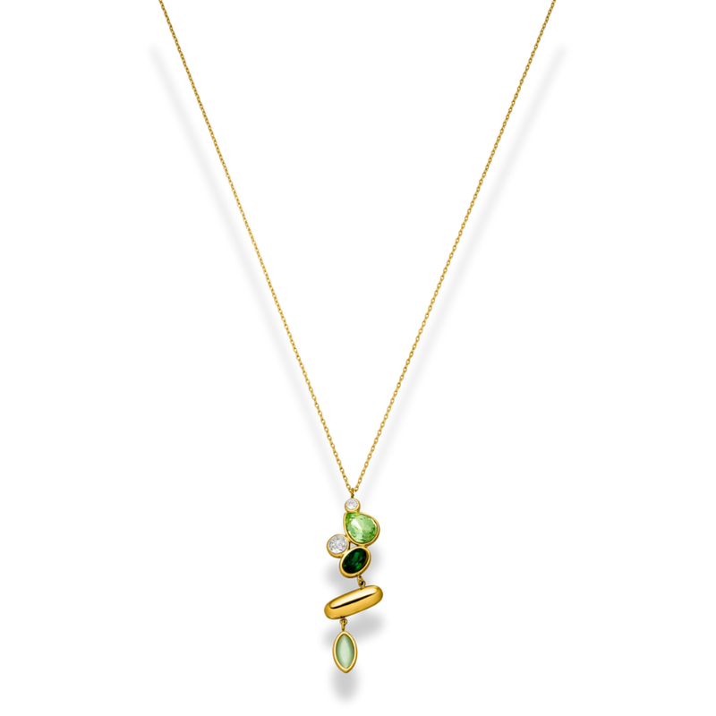 Green Spring Leaf Kette 14K Vergoldet