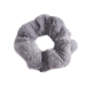 Grey Silky Soft Fluff Scrunchy