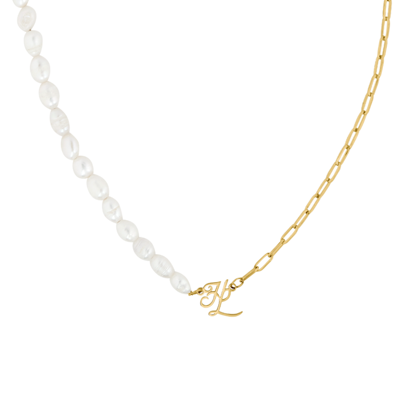 HL Signature Pearl Necklace 14K Gold Plated