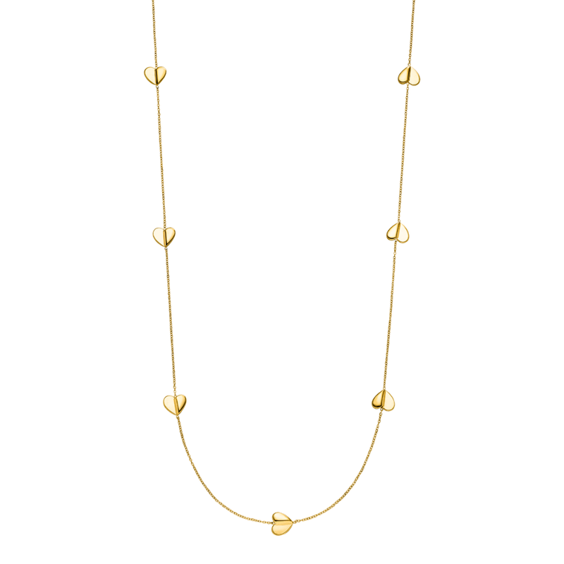 Heart Paradise Long Necklace 14K Gold Plated