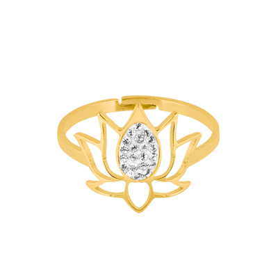 Heavenly Lotus Simple Ring 18K Gold Plated