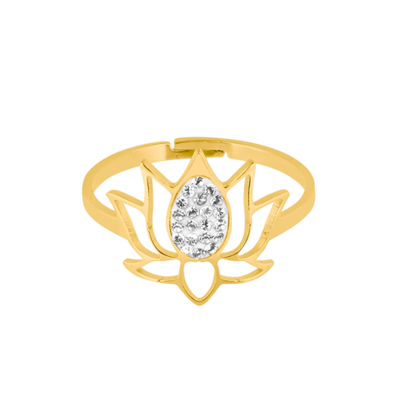 Heavenly Lotus Simple Ring 18K Gold Plated