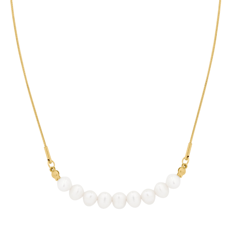 Heavenly Pearl Mini Sleek Necklace 18K