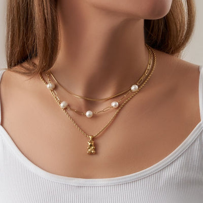 Heavenly Pearl Teresa Necklace 14K Gold Plated