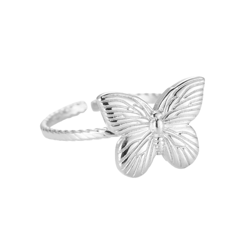 Hi-Life Butterfly Stainless Steel Ring 14K Gold Plated