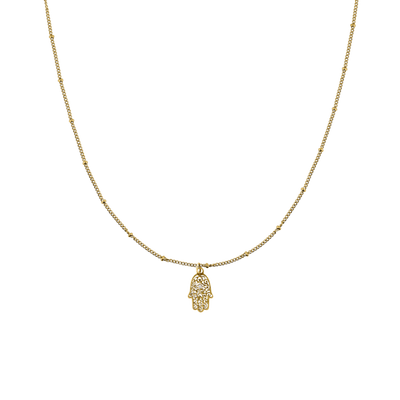 Hi-Life Hand of Fatima Necklace 14K Gold Plated