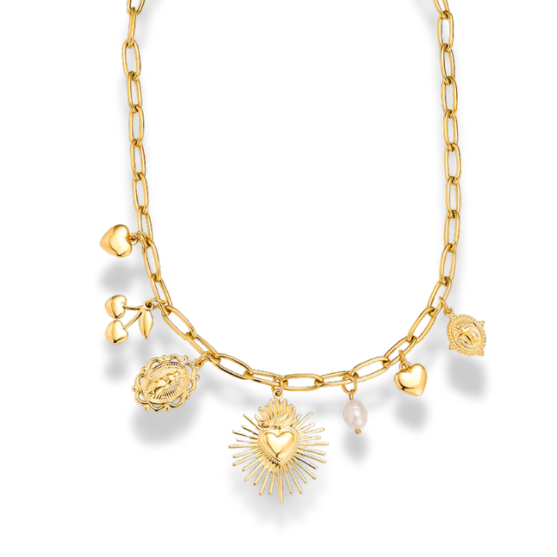 Holy Manifest Charm Necklace 14K Gold Plated