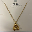 Collier Initiale Bulle Dorée Plaqué Or 18 Carats