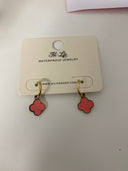 Peach Lucky Leaf Ohrringe 14K Vergoldet