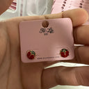 Kids Ladybug Stud Earrings 14K Gold Plated