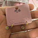 Kids Daisy Huggie Earrings 14K Gold Plated