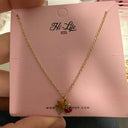 Kids Ladybug Leaf Necklace 14K Gold Plated