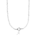 Collier de perles initiales plaqué or 14 carats