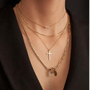 Divine Cross Necklace Gold