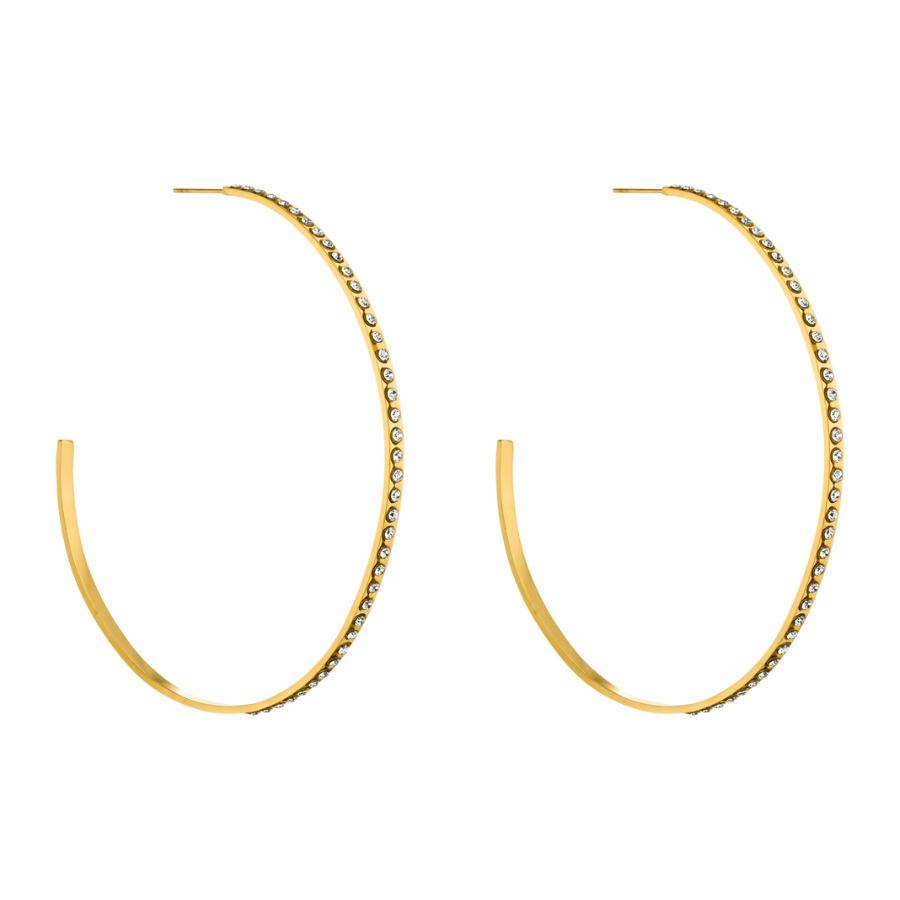 Large Glam Hoop Earrings 14k Gold Plated Hi Life 0210