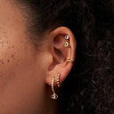 Dangle Eye Ear Piercing Gold