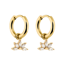 Lotus 2.0 Simple Huggie Earrings 14K Gold Plated