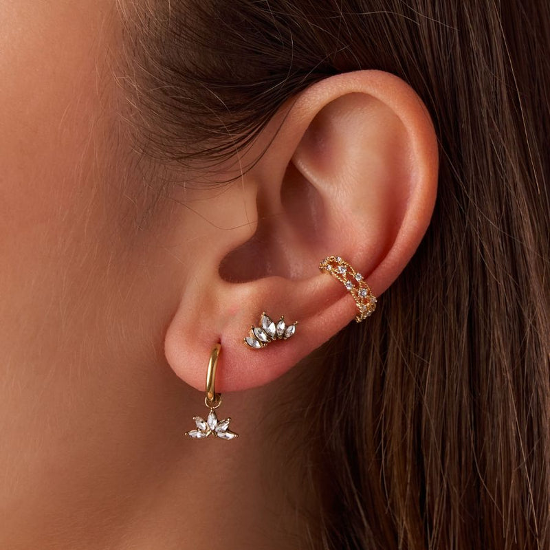 Throne Stud Earrings 18K Gold Plated